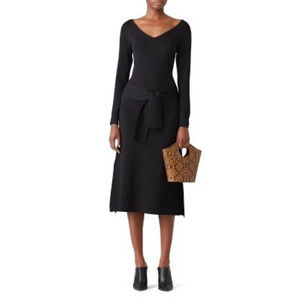 Charli Black Knit Vikki Midi Tie Waist Dress